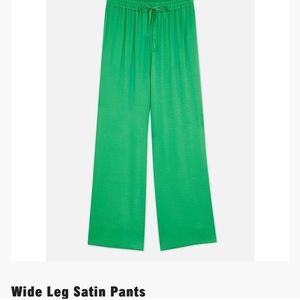 Primark Green Wide Leg Satin Pants